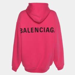 Pre Owned Balenciaga Pink Knit Hooded Sweatshirt M