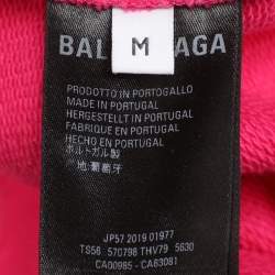 Pre Owned Balenciaga Pink Knit Hooded Sweatshirt M
