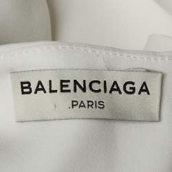 Pre Owned توب بالنسياغا كريب أبيض بدون أكمام مقاس متوسط