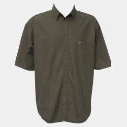 مملوكة مسبقًا Balenciaga 22SS Back Flag Embroidered Green Cotton Short Sleeve Shirt
