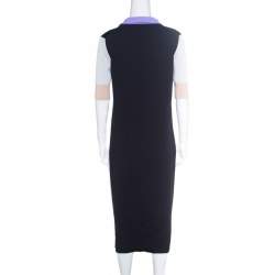 Pre Owned Balenciaga Colorblock Pattern Knit Shift Midi Dress M