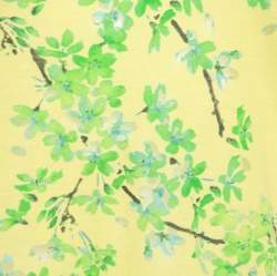 Pre Owned Balenciaga Yellow and Green Floral Cutout Printed T-Shirt M