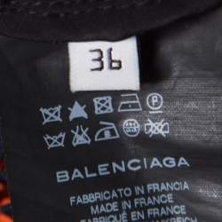 Balenciaga Blue and Neon Orange Open Loop Weave Detail Sleeveless Top S