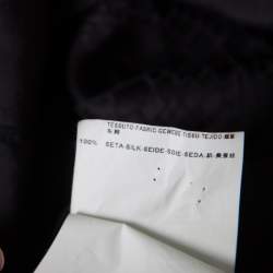 مملوكة مسبقًا Balenciaga Black Silk Animal Scale Pattern Side Draped Dress L