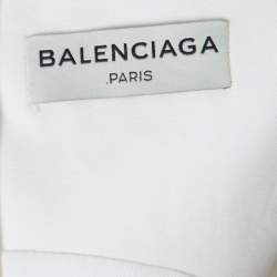 Pre Owned Balenciaga Cream Cotton Sleeveless Peplum Top M