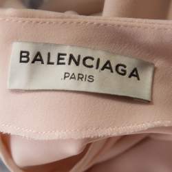 Pre Owned Balenciaga Pink and Black Inverted Pleat Detail Tunic S