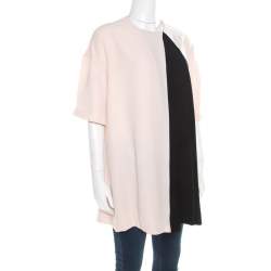 Pre Owned Balenciaga Pink and Black Inverted Pleat Detail Tunic S