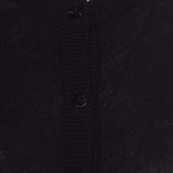 Pre Owned Balenciaga Black Wool Kimono Sleeve Button Front Cardigan M