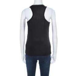 Pre Owned Balenciaga Black Jersey Stud Embellished Panel Racer Back Tank Top S
