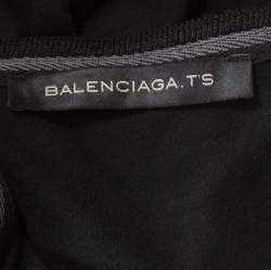 Pre Owned Balenciaga Black Jersey Stud Embellished Panel Racer Back Tank Top S