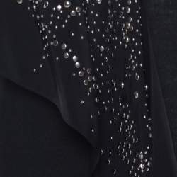 Pre Owned Balenciaga Black Jersey Stud Embellished Panel Racer Back Tank Top S