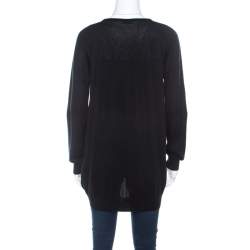 Pre Owned Balenciaga Black Cashmere Raglan Sleeve Long Sleeve Sweatshirt L