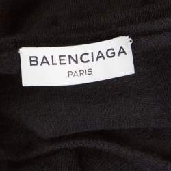 Pre Owned Balenciaga Black Cashmere Raglan Sleeve Long Sleeve Sweatshirt L