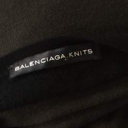 Pre Owned Balenciaga Khaki Green Wool Cut-Out Detail Short Dress S