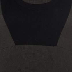 Pre Owned Balenciaga Khaki Green Wool Cut-Out Detail Short Dress S