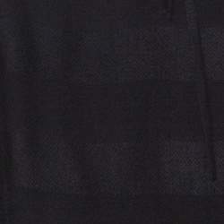 Pre Owned Balenciaga Black Striped Chiffon High-Low Three Quarter Sleeve Blouse S