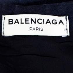 Pre Owned فستان بالنسياغا  حرير و كانفاس بلا أكمام L