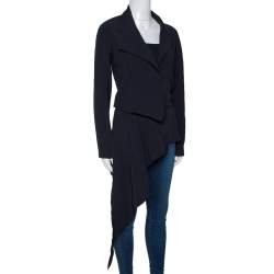 Pre Owned Balenciaga Black Stretch Asymmetric Tailored Jacket S 