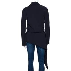 Pre Owned Balenciaga Black Stretch Asymmetric Tailored Jacket S 