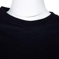 Pre Owned Balenciaga Black Cotton Asymmetric Kimono T Shirt M 