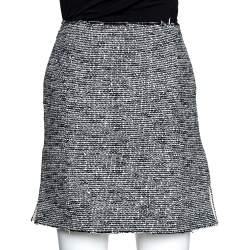 Balenciaga Monochrome Tweed Gomme Mini Skirt S