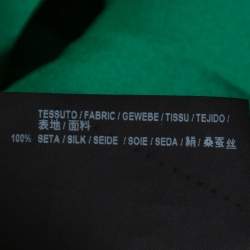 Pre Owned Balenciaga Green Silk Pleated Asymmetrical Blouse M