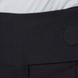 Pre Owned Balenciaga Black Wool Flap Closure Detail Tailored Pants M