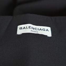 Pre Owned Balenciaga Black Wool Flap Closure Detail Tailored Pants M
