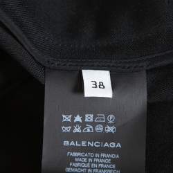 Pre Owned Balenciaga Black Wool Flap Closure Detail Tailored Pants M
