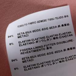 Pre Owned فستان بالنسياغا حرير مطبوع وردي قصة حرف إيه مقاس كبير - لارج