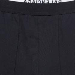 Pre Owned Balenciaga Black Knit Logo Detail High Waist Leggings S