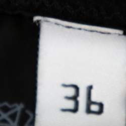 Pre Owned Balenciaga Black Knit Logo Detail High Waist Leggings S
