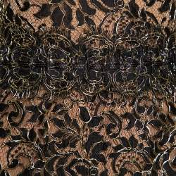 Pre Owned Balenciaga Black & Gold Lace Sleeveless Mini Dress S