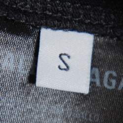 Pre Owned Balenciaga Black Cotton Paris Flag Embroidered Crewneck T-Shirt S