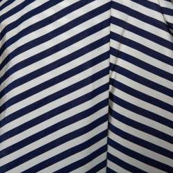 Pre Owned Balenciaga Navy Blue & White Striped Synthetic Shorts M