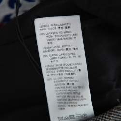 Pre Owned Balenciaga Grey Checkered Wool Trousers S