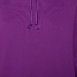 Balenciaga Purple Logo Printed Cotton Hoodie S