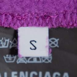 Balenciaga Purple Logo Printed Cotton Hoodie S