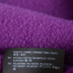 Balenciaga Purple Logo Printed Cotton Hoodie S