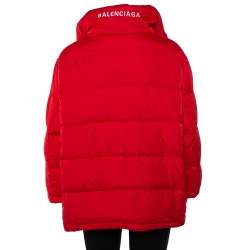 Balenciaga Red Synthetic Quilted Puffer Jacket S