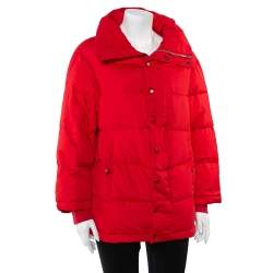 Balenciaga Red Synthetic Quilted Puffer Jacket S
