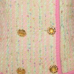 Balenciaga Prelude Vintage Multicolor Tweed Double Breasted Blazer and Mini Skirt Set S