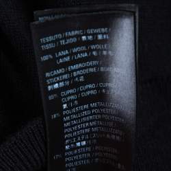 Pre Owned Balenciaga Black Logo Embroidered Wool Sweatshirt M