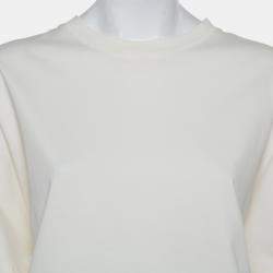 Pre Owned Balenciaga Off White Cotton Knit Oversized T-Shirt Dress M