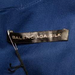 Pre Owned Balenciaga Color Block Silk Sleeveless Shift Dress M