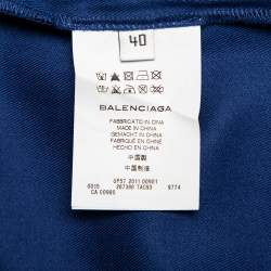 Pre Owned Balenciaga Color Block Silk Sleeveless Shift Dress M