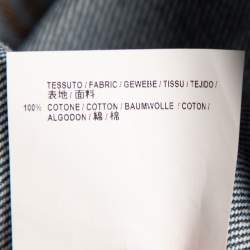 Pre Owned Balenciaga Blue Denim Distressed Collar Detail Oversized Jacket S