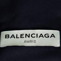 Pre Owned Balenciaga Charcoal Grey Knit One Shoulder Top S