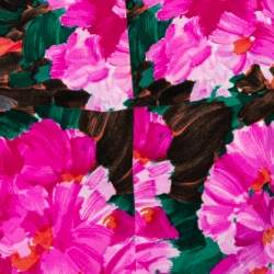Pre Owned Balenciaga Multicolor Floral Printed Silk Sleeveless Top M