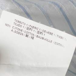 مملوكة مسبقًا Balenciaga White Striped Cotton Wide Open Collar Detail Oversized Shirt S